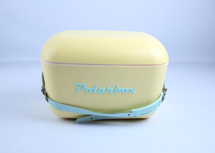 Glacière portable - Polarbox - Rétro Vintage - Jaune - 20 litres - Couvercle convertible en table
