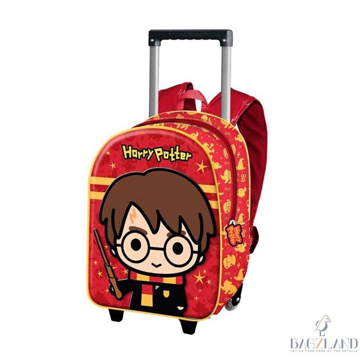Sac à dos à roulettes Harry Potter 3D Baguette 31 CM Maternelle - Harry Potter - Rouge - Enfant