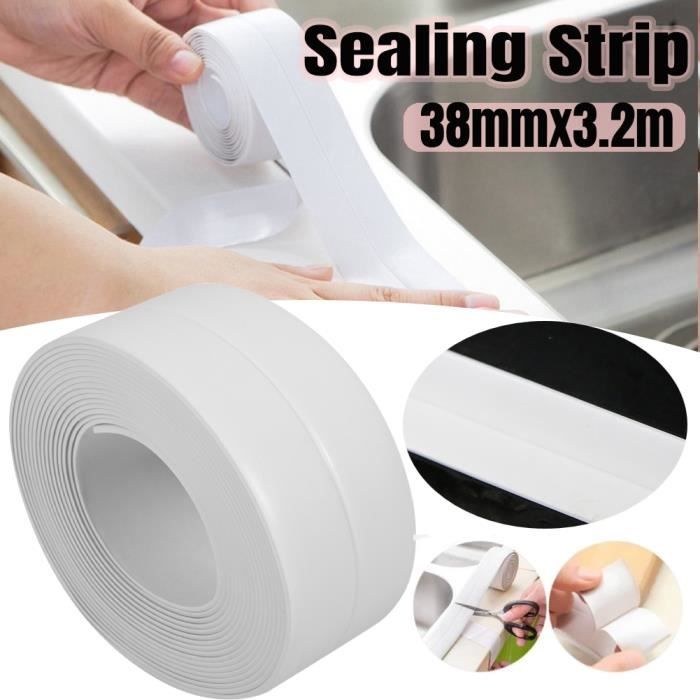 Bande d'étanchéité - HB046 - PVC - Blanc - 38mm x 3.2m - Anti-moisissure et résistant à l'huile