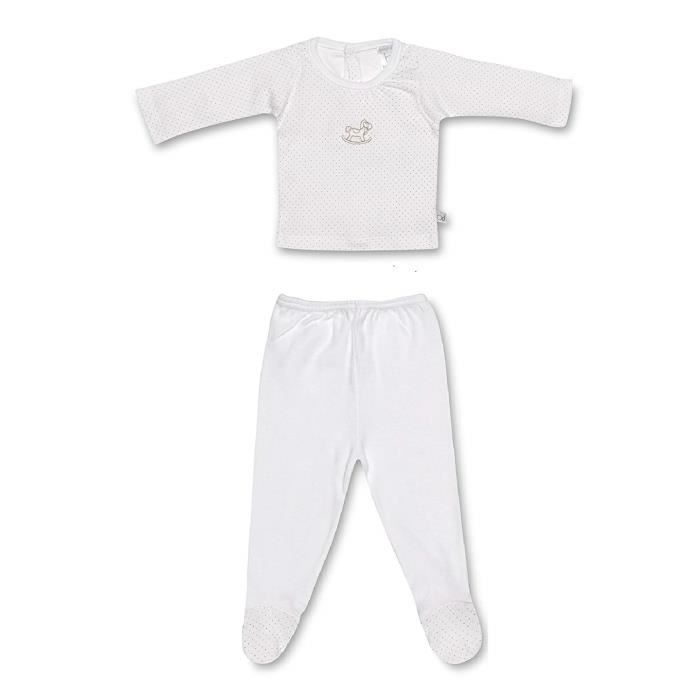 Bimbi C049905110 - COMMUTATEUR KVM -   ? Pack de 2 pourpoint et Guêtre, conception Dots, couleur blanc et lin