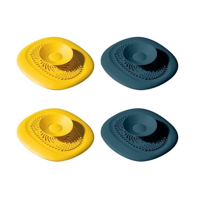 4 Bouchons Evier Cuisine, Bouchon Baignoire Universel en Silicone Bouchon de Filtre Accessoires de pour Le Bain (Style A)