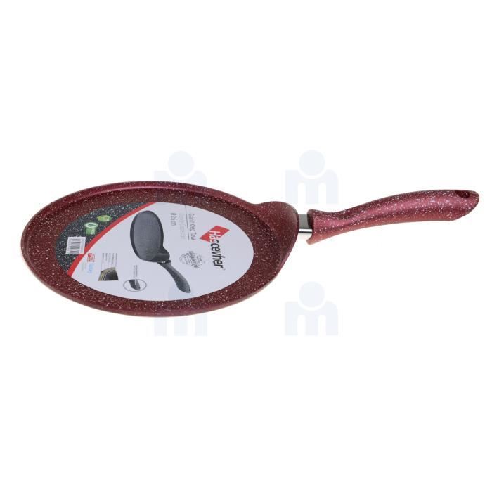 Crêpière en granit 26cm épaisseur 3mm rouge HASCEVHER