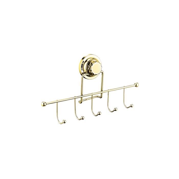PORTE SERVIETTE A CINQ CROCHETS - GOLD