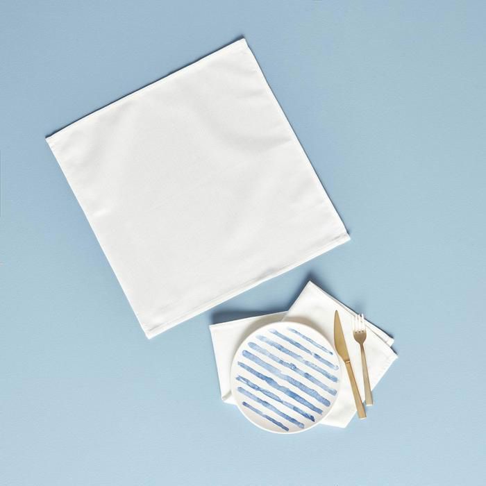 Serviette de table Basic, lot de 2 - Blanc