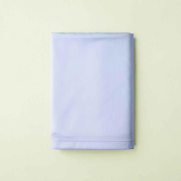 Drap plat - BELLA MAISON - 160x240 cm - Bleu clair - Fibre naturelle - Uni