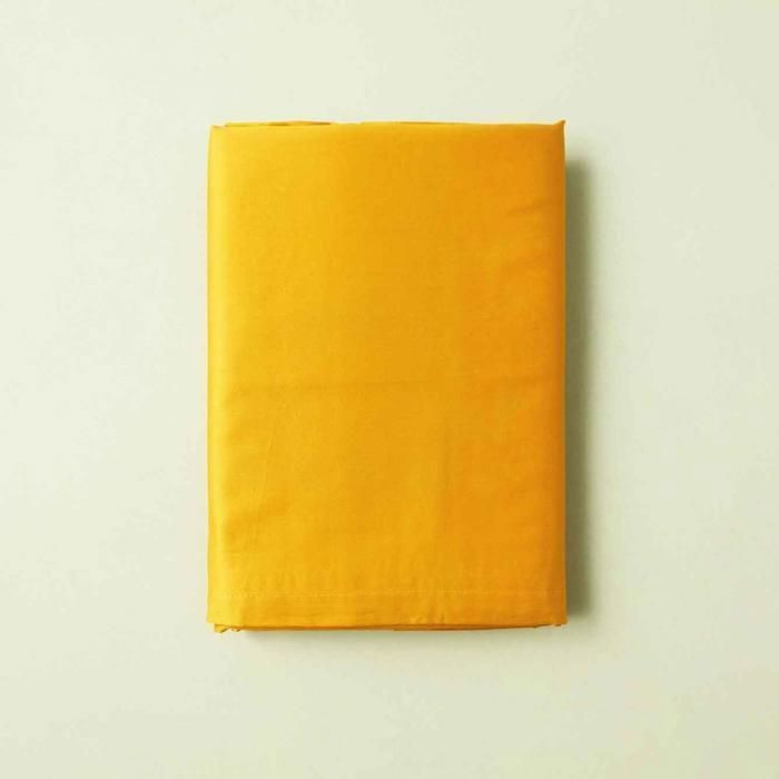 Drap-housse - BELLA MAISON - Simple - 100x200x35 - Satin de coton - Moutarde