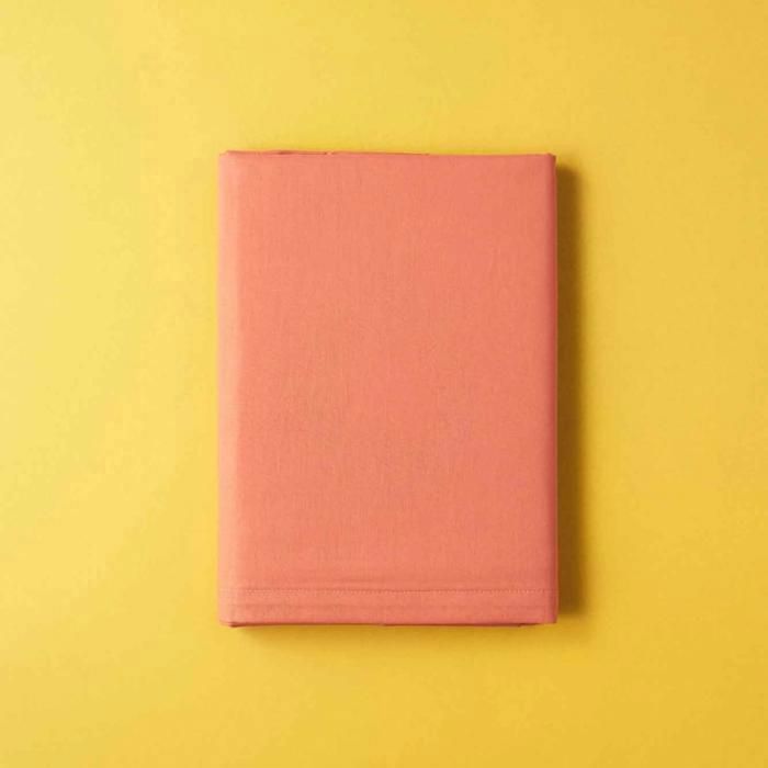 Drap plat - BELLA MAISON - Rouge brique - 160x240 cm - Fibre naturelle - Lavable