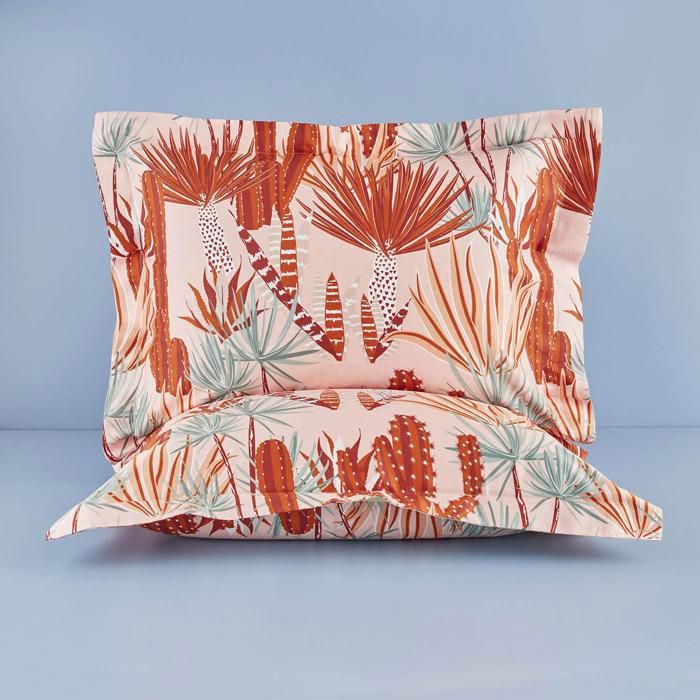 Taie d'oreiller - BELLA MAISON - Fout Oxford - 50x70 cm - Orange - Élégance Chic