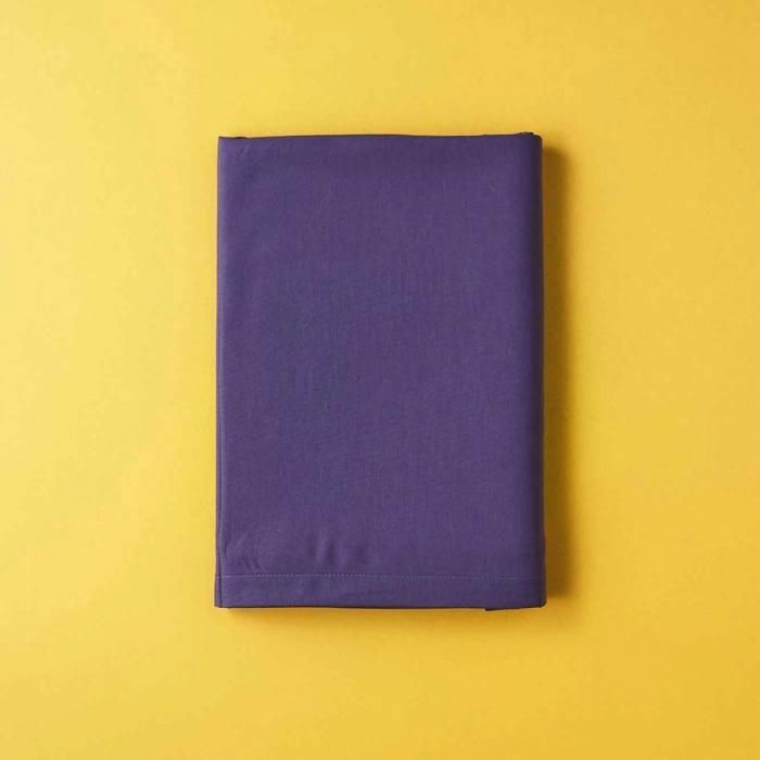 Drap de Lit Élastique - BELLA MAISON - Violet - 100% Satin de Coton Élastique - 100x200 cm - Lavable à 30°
