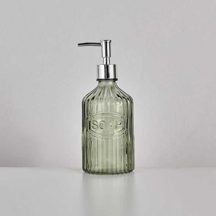 Distributeur de Savon Liquide - BELLA MAISON - Silvia - Vert foncé - 21x8 cm - 100 ml