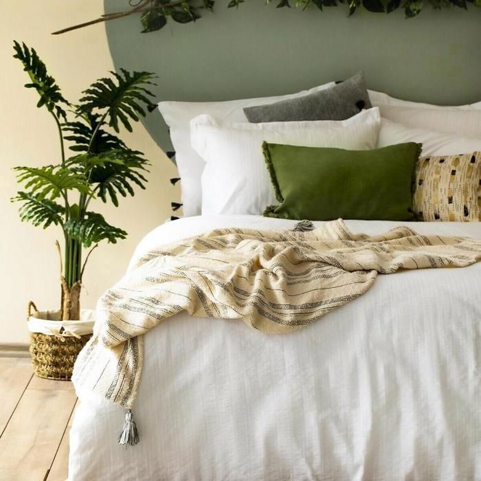 Housse de couette double 200x220 - Blanc - Arno