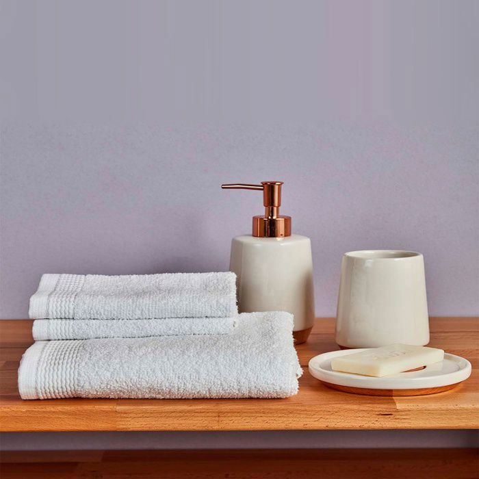 Serviette de bain, set de 2pcs - Blanc
