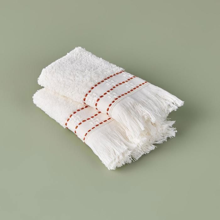 Serviettes pour invités Hamptons 30x30 - 2pcs - Rouge brique