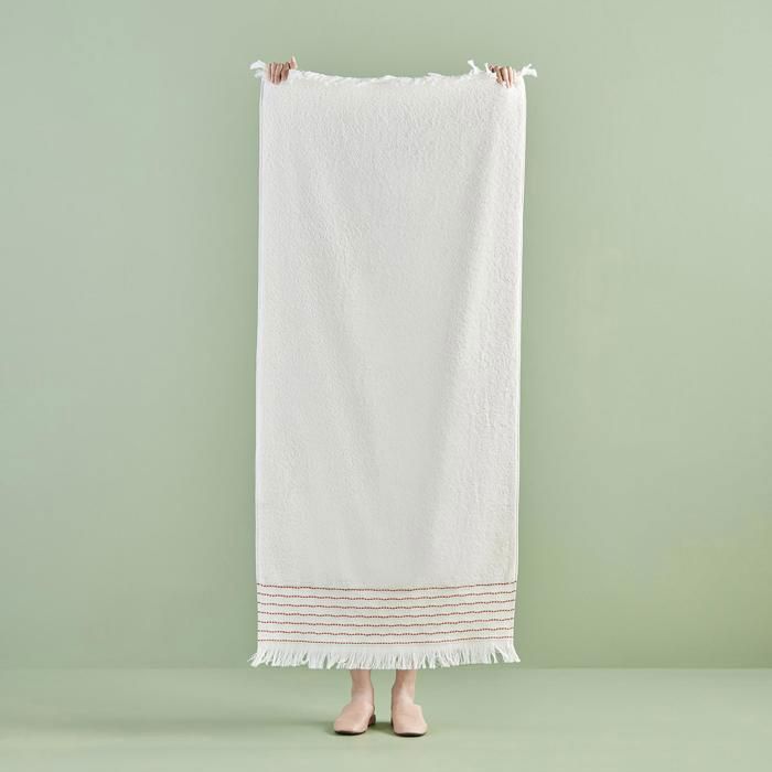 Serviette de bain Hamptons 70x150 - Rouge brique