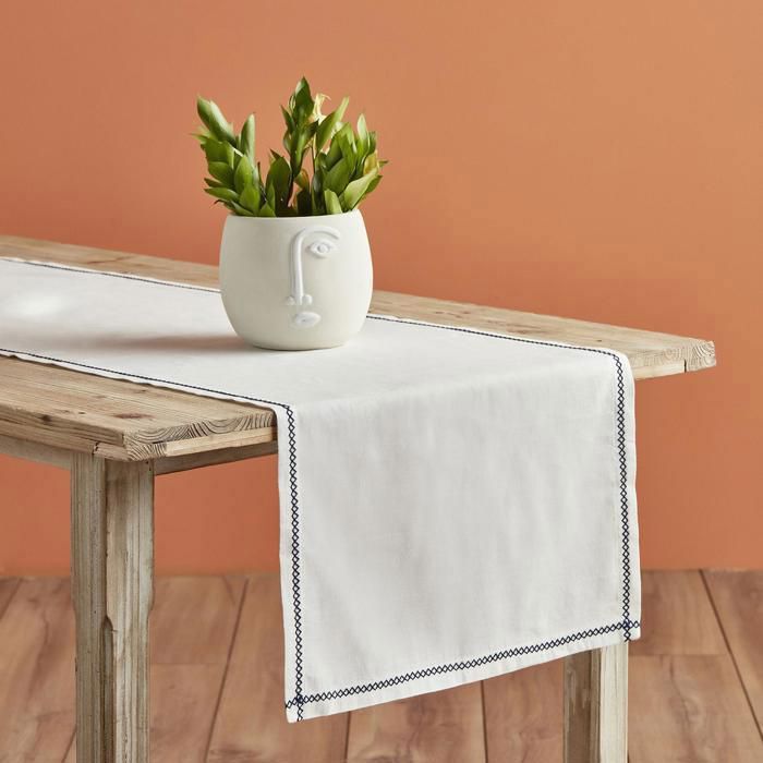 Chemin de table (50x150)- Willow - Blanc