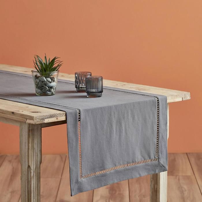 Chemin de table - BELLA MAISON - Eva - 50x150 cm - Anthracite - Uni