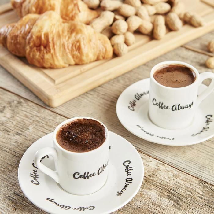 Tasse et sous-tasse (50ml), set de 2 - Always Coffee - Blanc