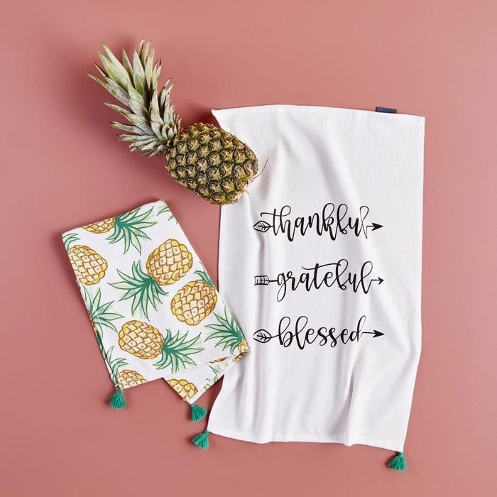 Torchon de cuisine (40x60), set de 2 - Ananas - Jaune