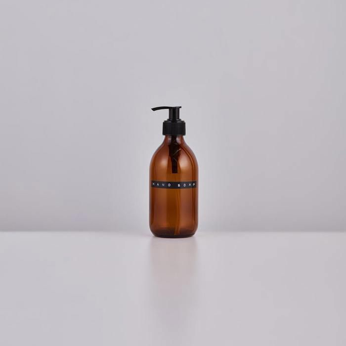 Distributeur de Savon Liquide - BELLA MAISON - Ambre - 300 ml - Protection UV - Accessoires de Salle de Bain
