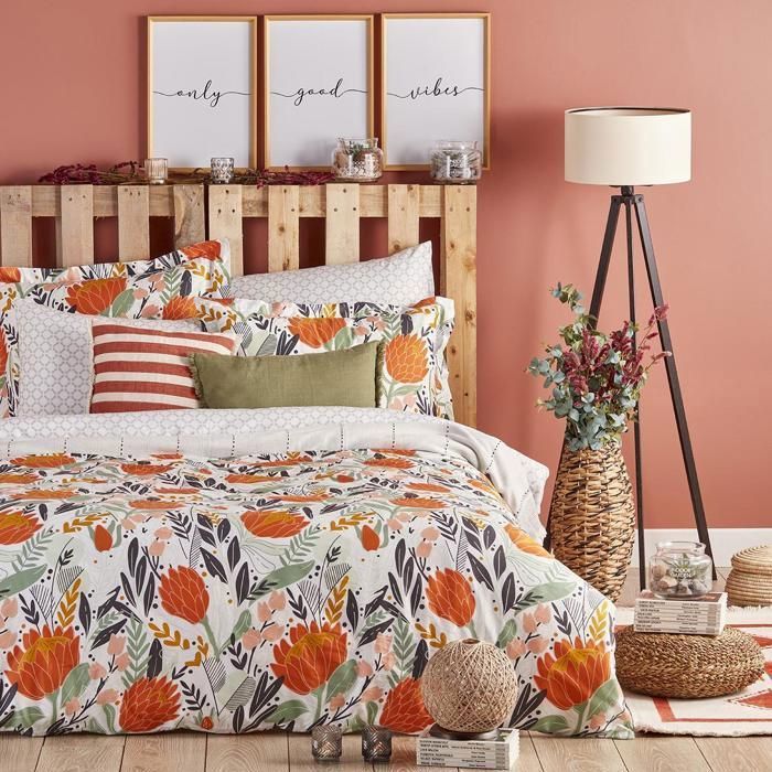 Parure de lit double - BELLA MAISON - Briony - 200x220 cm - 100% coton - Certifié OEKO-TEX