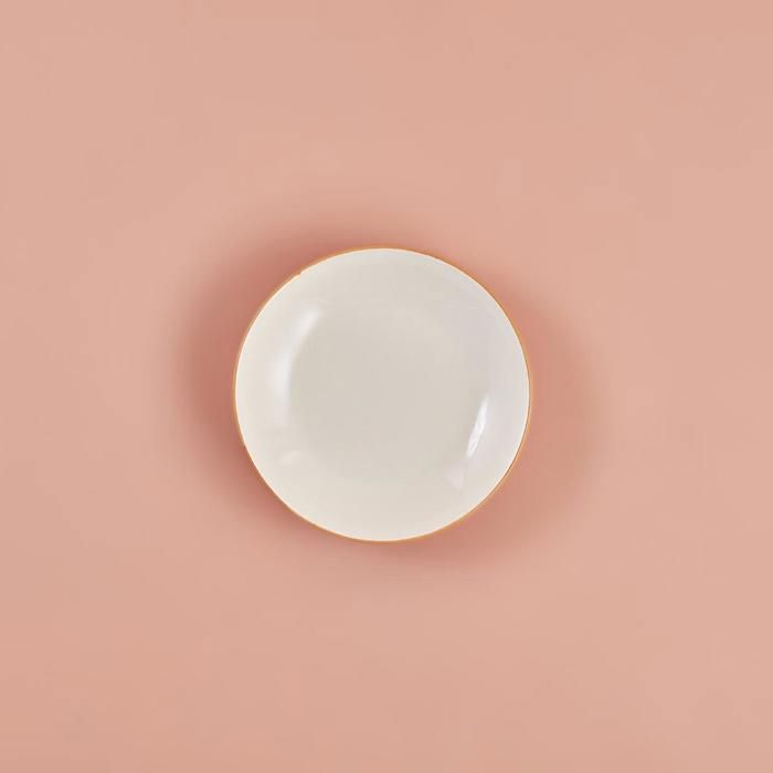 Assiette plate - BELLA MAISON - Allure - 21cm - Porcelaine - Blanc & Rose