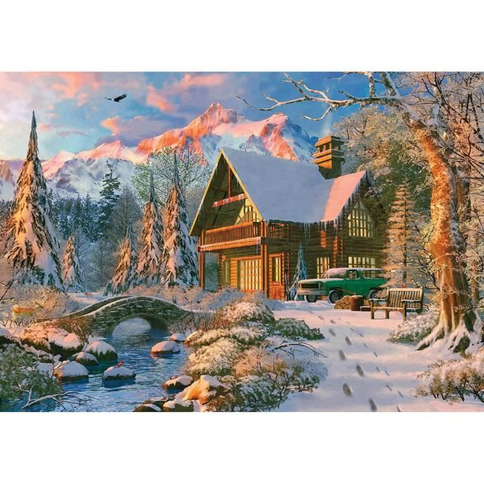 Puzzle 1000 pièces - Ks Games - Vacances d'hiver - Paysage et nature - Adulte - Intérieur