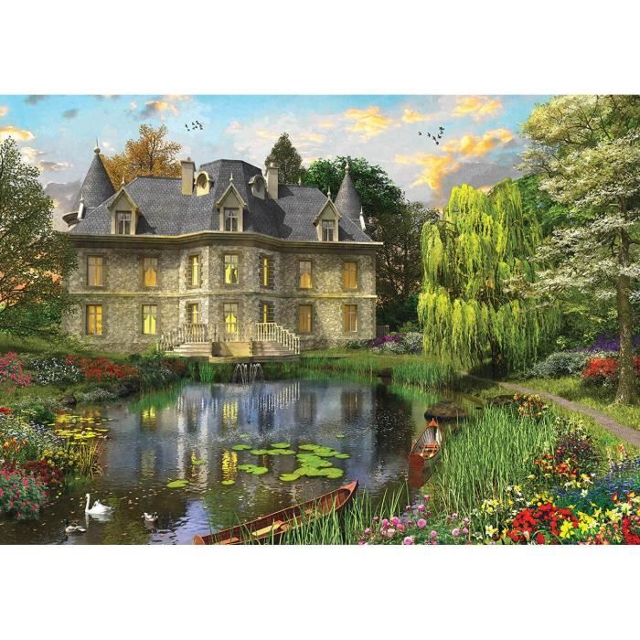 Puzzle 1000 pièces : Lac du manoir Coloris Unique