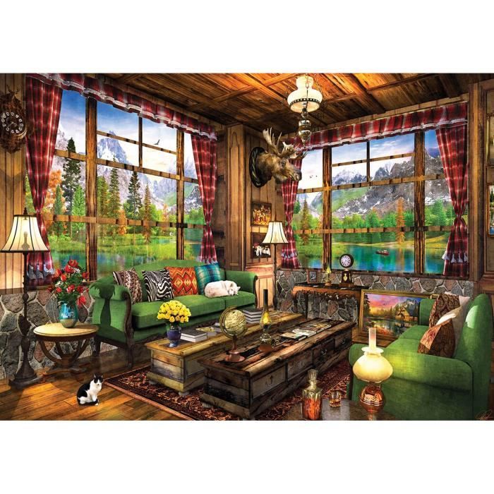 Puzzle 1500 pièces : Chalet Coloris Unique