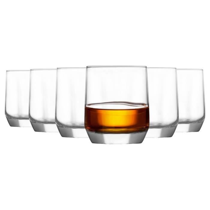 Verres à Whisky - LAV Diamant - Lot de 6 - 215ml - Verre Plat - Compatible Lave-Vaisselle