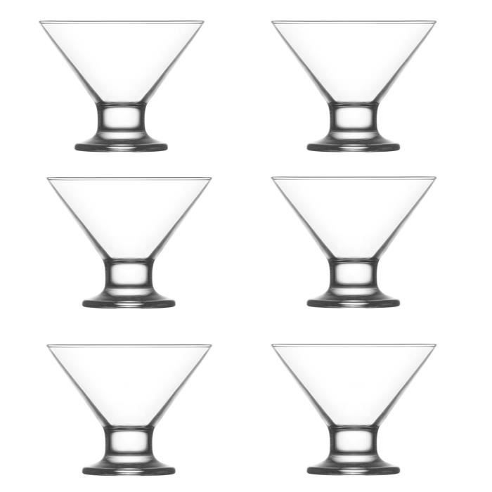 LAV Crema verre crème glacée Dessert Bowl - 165ml - Paquet de 6 Bols Coupes de Glace