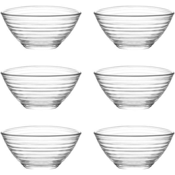 Ramequins en verre - LAV - 6,8 cm - lot de 6 - design ondulé - lave-vaisselle compatible