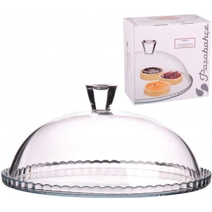 Bonbonnière Présentoir Design à Gâteau avec Cloche en Verre - Plat à Tarte sur Dia,32,2 x H,20 cm