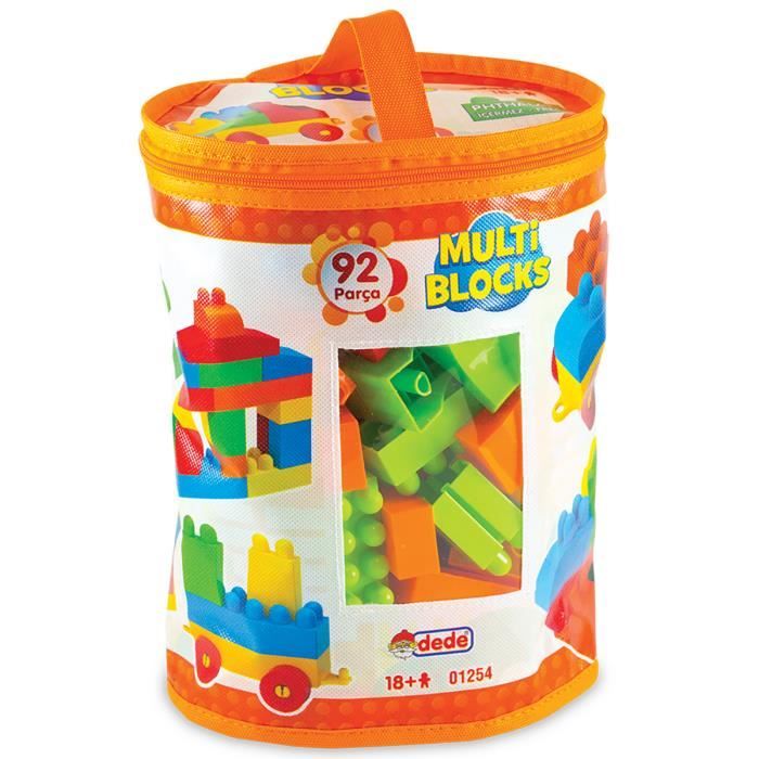 Dede Jeux de Construction d'Enfant +3 ans, Blocs de 92 Pcs, Blocs de Construction, Briques en Plastique, Jouet de Briques d'Enfant