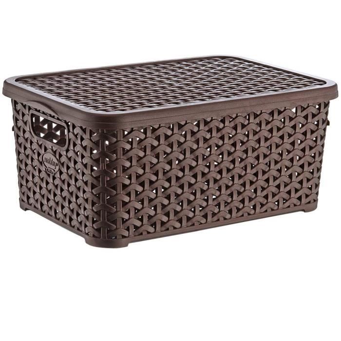 Maya Professional Tools 041255 m panier multi-usages rotin Petite avec couvercle, 6 litres, Marron - 041255M