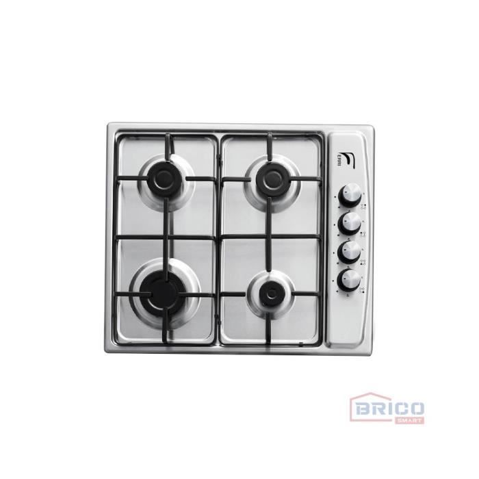Table à cuisson encastrable en inox de 60cm (4 feux)
