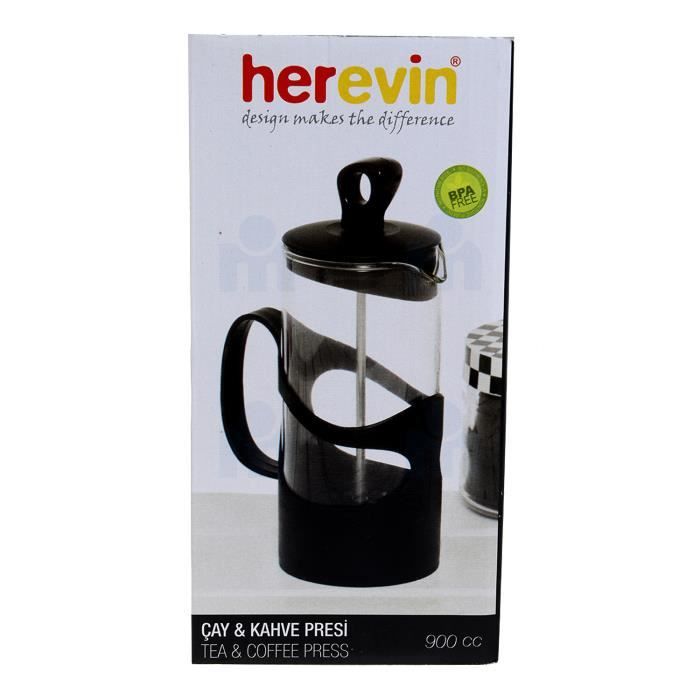 Cafetière à piston 1L 900CC Couleur Unie   HEREVIN