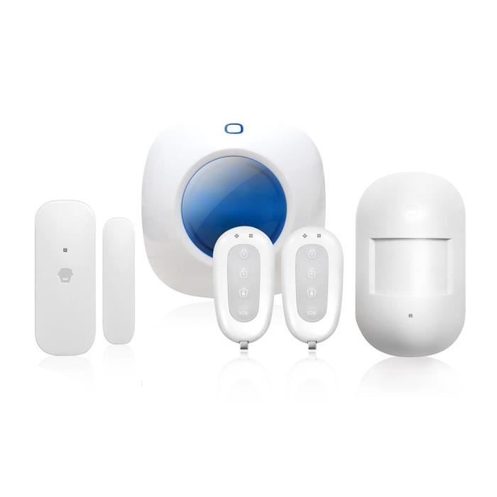 SMANOS Kit alarme maison Plug&Play + sirène 90dB S105