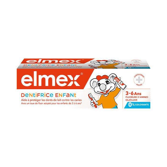 Dentifrice Enfant - ELMEX - 50 ml - 3-6 ans - Protection contre les caries - Fluor adapté