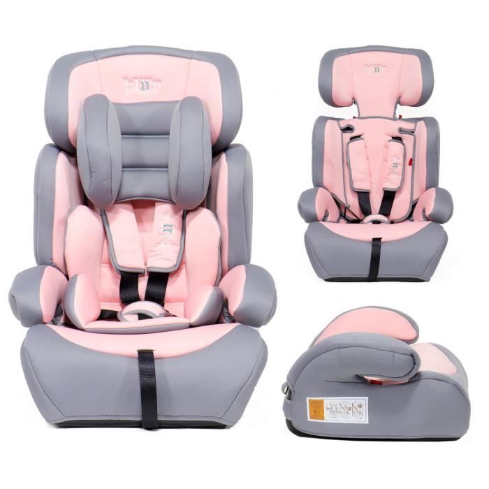 Blijr Ivo pink/grey Siège auto groupe I-III 9-36kg avec protection contre les chocs latéraux