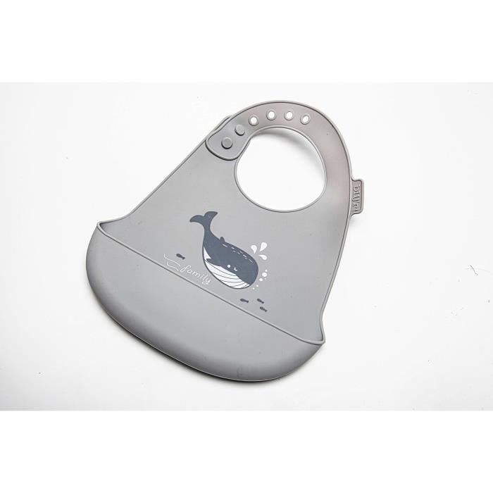 Blijr Bodi Bavoir en silicone pour bébé & jeune enfant avec bac de récupération, lavable