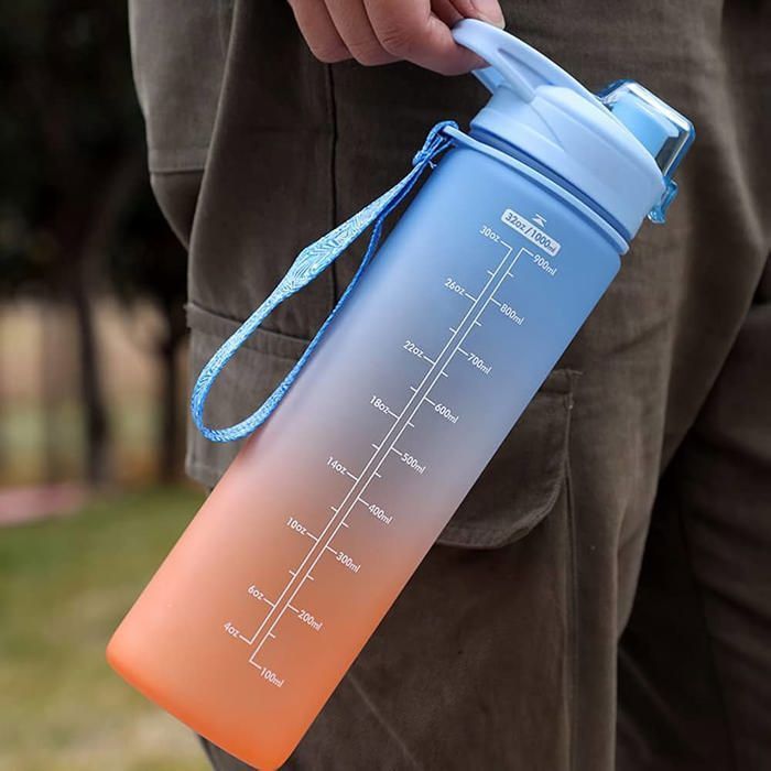 Gourde,Bouteille d'eau de Sport de haute qualité de 1000ML, avec bouchon anti-fuite, pour l'école, sans BPA, - Type A1 1000ML