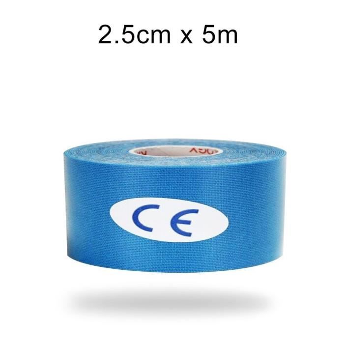 couleur 2.5X500 Bleu Clair Bande de kinésiologie pour le visage, outil de soins de la peau, ligne V, cou, yeu