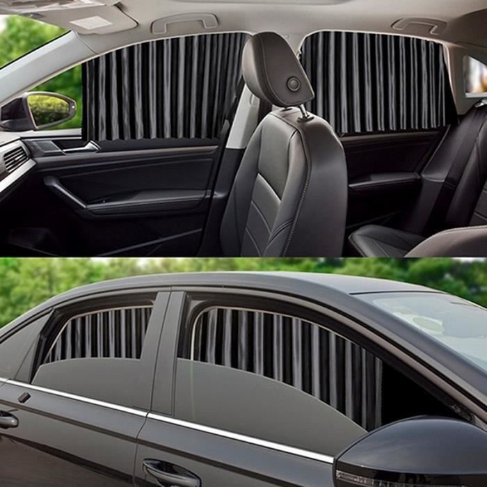 back black Rideaux de voiture, ensembles de couverture de fenêtre universelle rétractable, rouleau de fenêtre