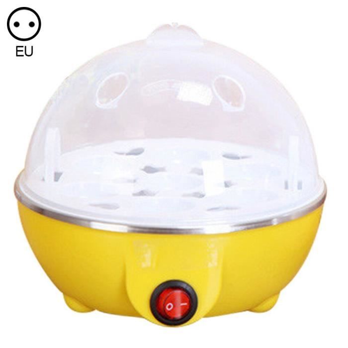 Cuiseur oeuf - Mini digesteur 7 braconnier à oeufs - Jaune - Cuisson à la vapeur bouillante et friture