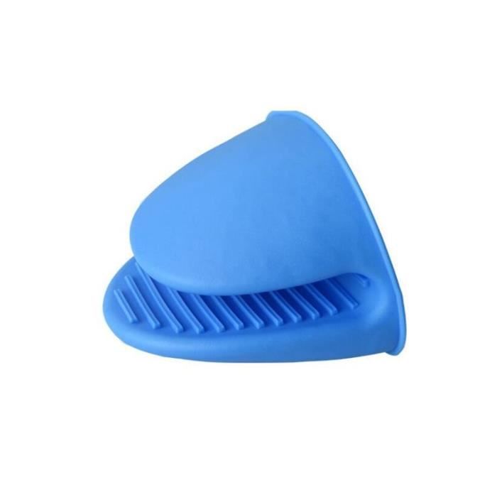 Manique,Haute qualité 1pc cuisine cuisson gel de silice isolation thermique clip anti échaudage antidérapant gants - Type Bleu