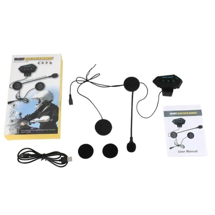 Couleur 1set  Oreillette Bluetooth 4.2 Pour Moto, Kit Mains-Libres d'Appel Téléphonique Sans Fil Pour Casque,