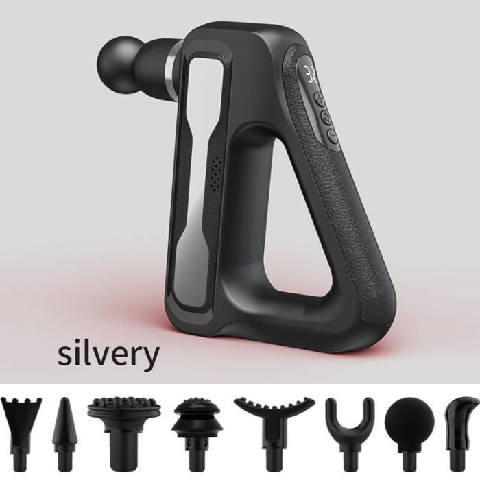 Appareils beauté santé,Pistolet de Massage pour tissus profonds,masseur pour le corps,vibro-masseurs les épaules,le- silver[A720]