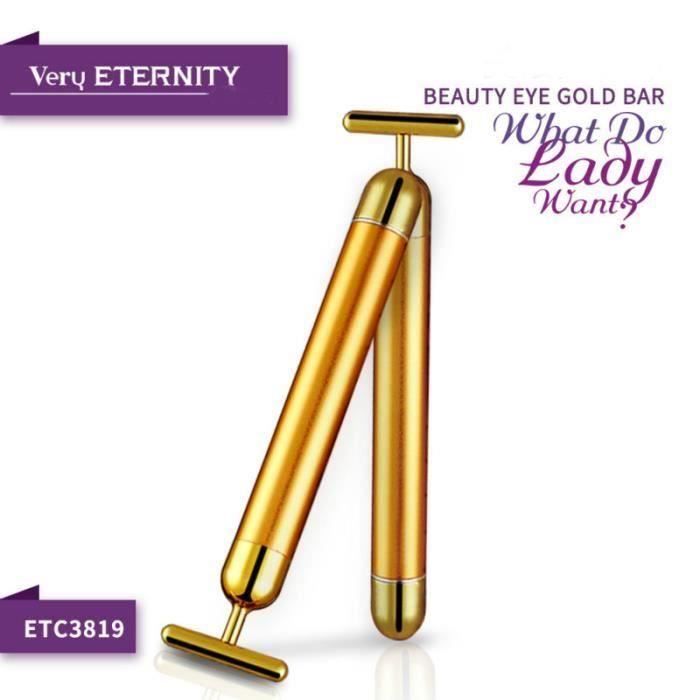 Nouveau Beauty Bar Minceur Visage Rouleau De Beauté Vibrations Masseur(golden) LBQ19