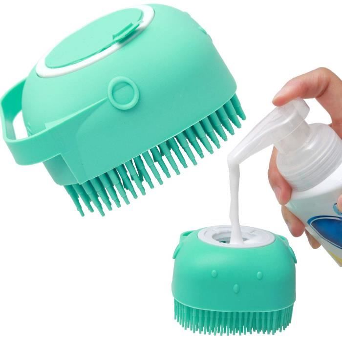 Exfoliant,Brosse de Massage en Silicone souple pour chien et chat,accessoire de toilettage,douche,bain,poils courts- Green[B3062]