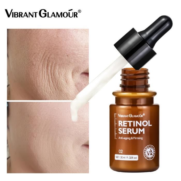 VIBRANT GLAMOUR Rétinol Sérum Visage Hydratant Blanchissant Raffermissant Fade Ridules Anti-rides Anti-âge Essence 30ML